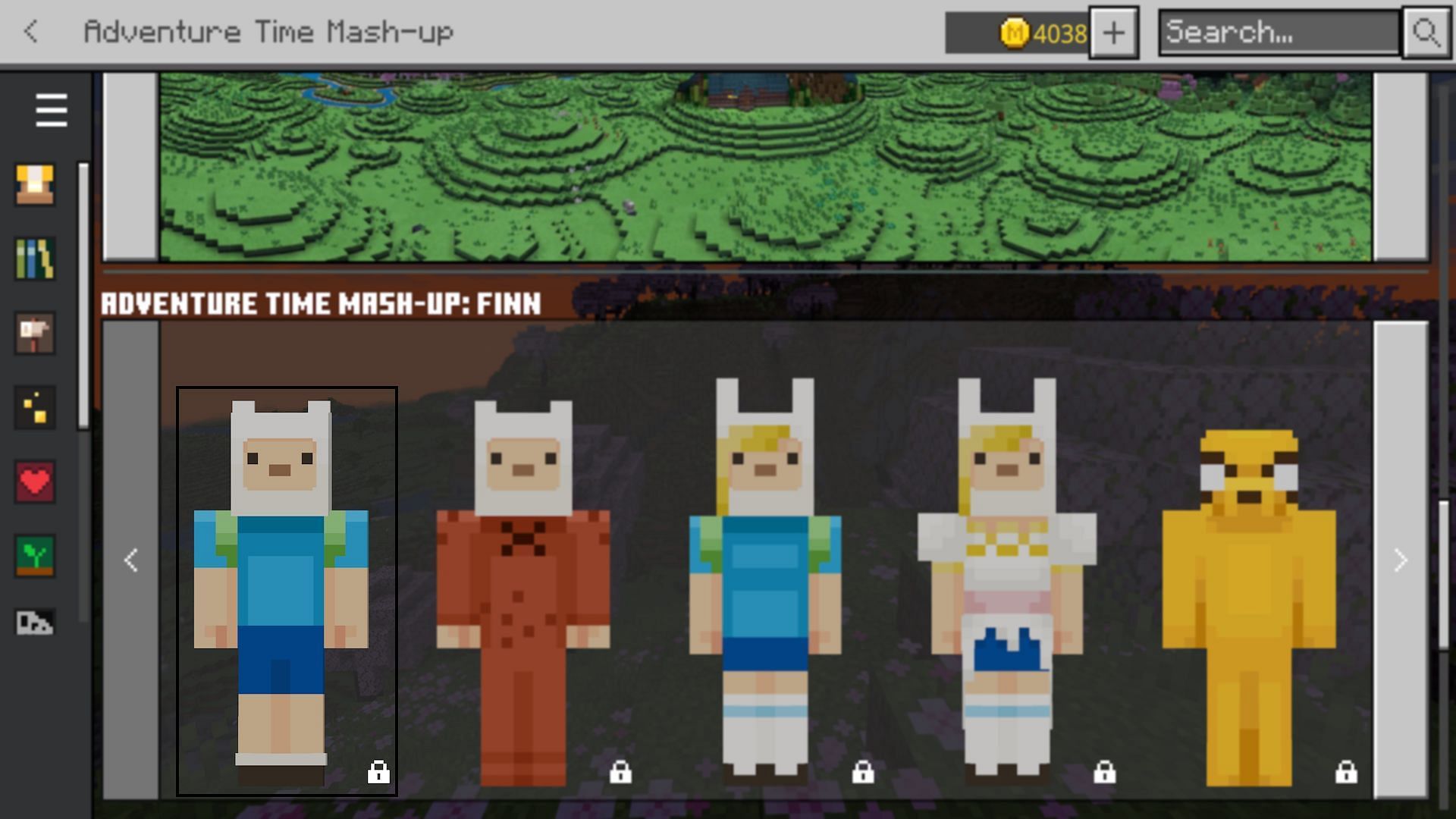 This mashup comes with a lot of skins, but none beat classic Finn the Human. (Image via Mojang)